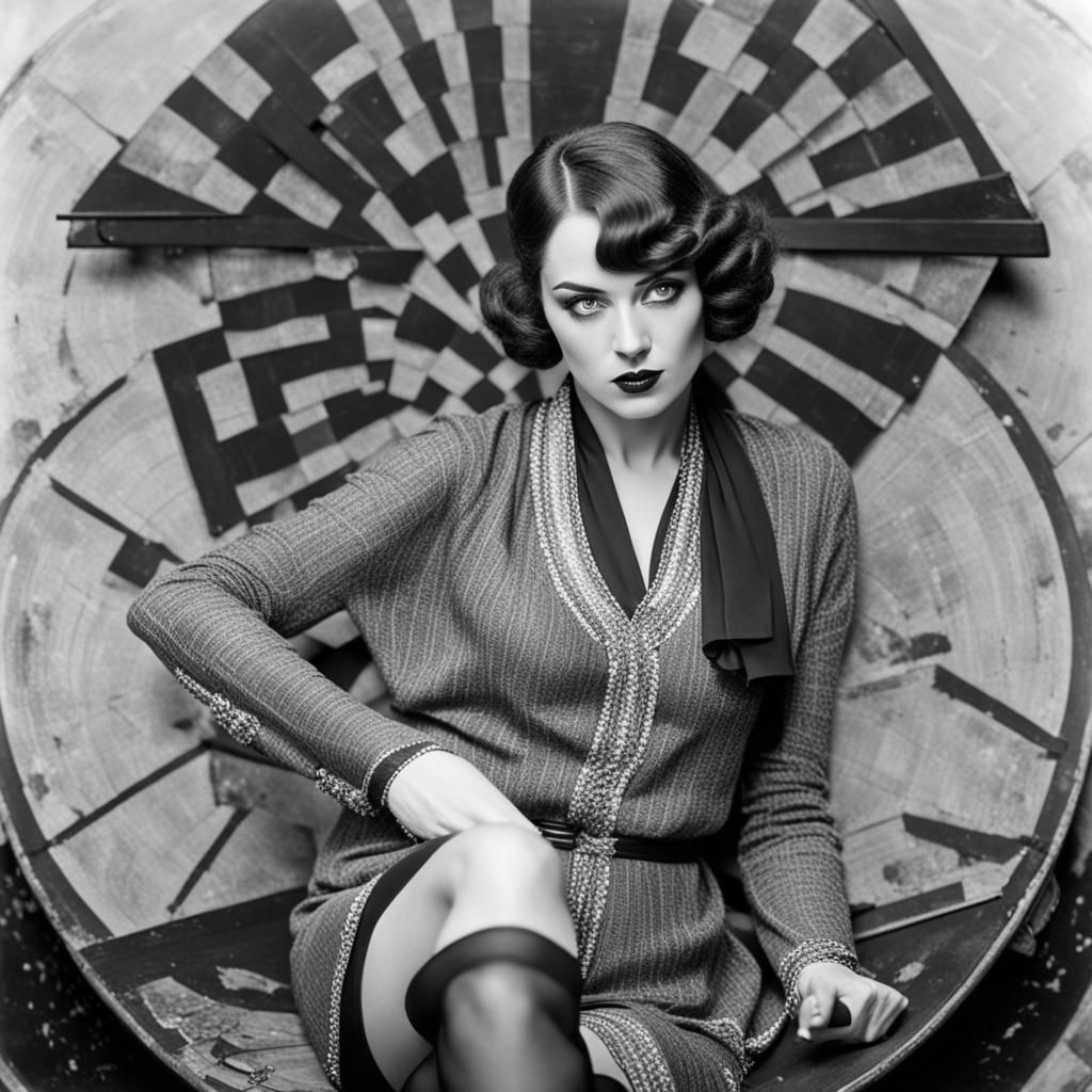 1920s Woman in Seductive Pose, Vintage Black and White Photo