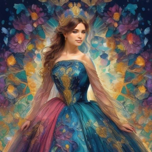 Ethereal Female Figure on a Vintage Ferris Wheel