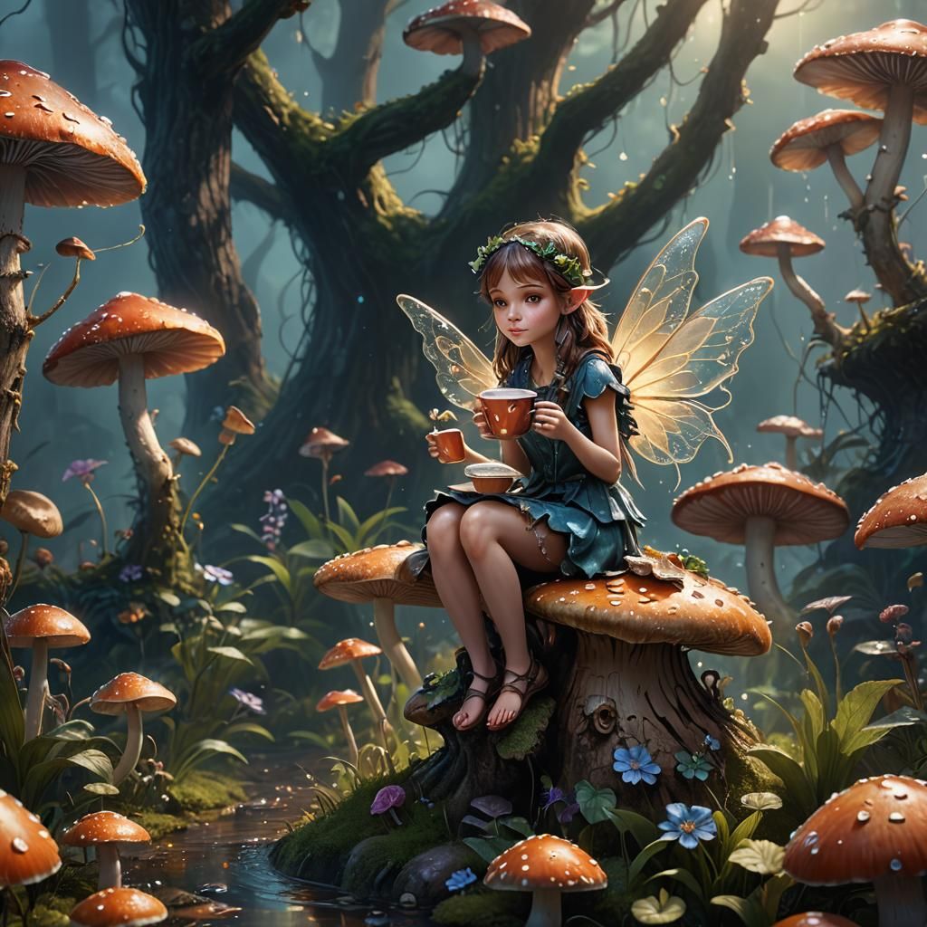 Fairy Coffee Break: Fantastical Matte Painting in Morning Li...
