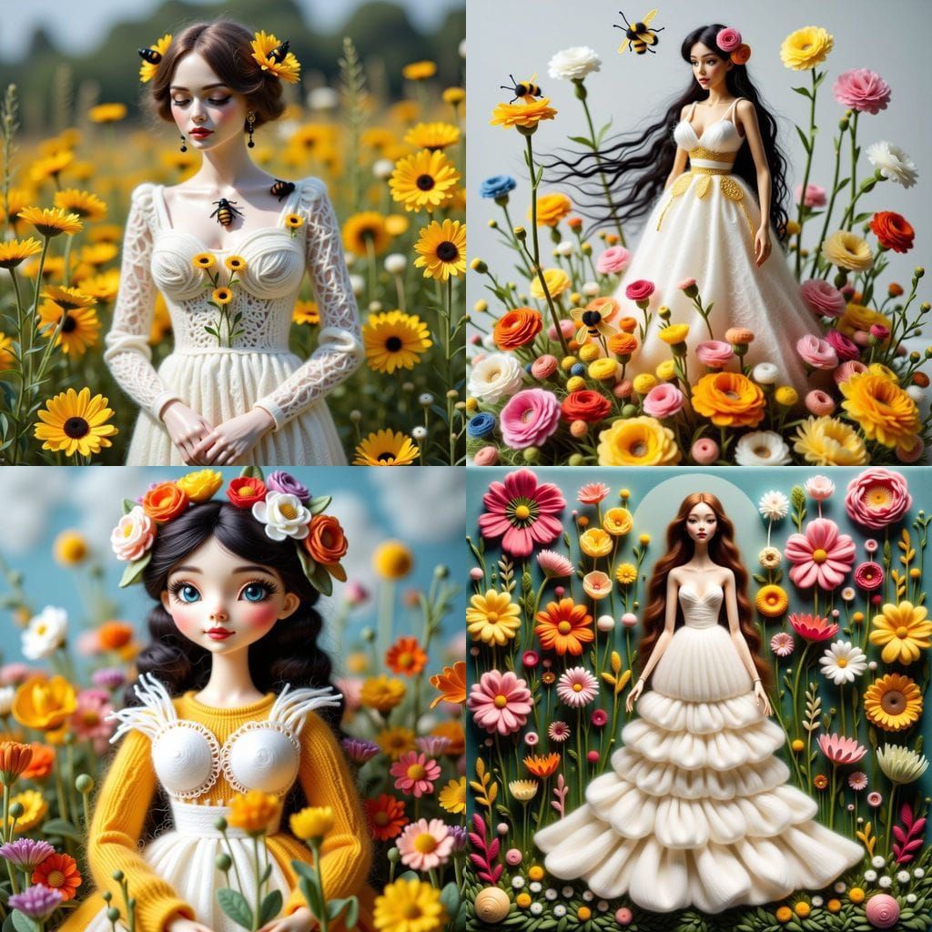 Needle Felt Woman Sculpture in Hyper Realism