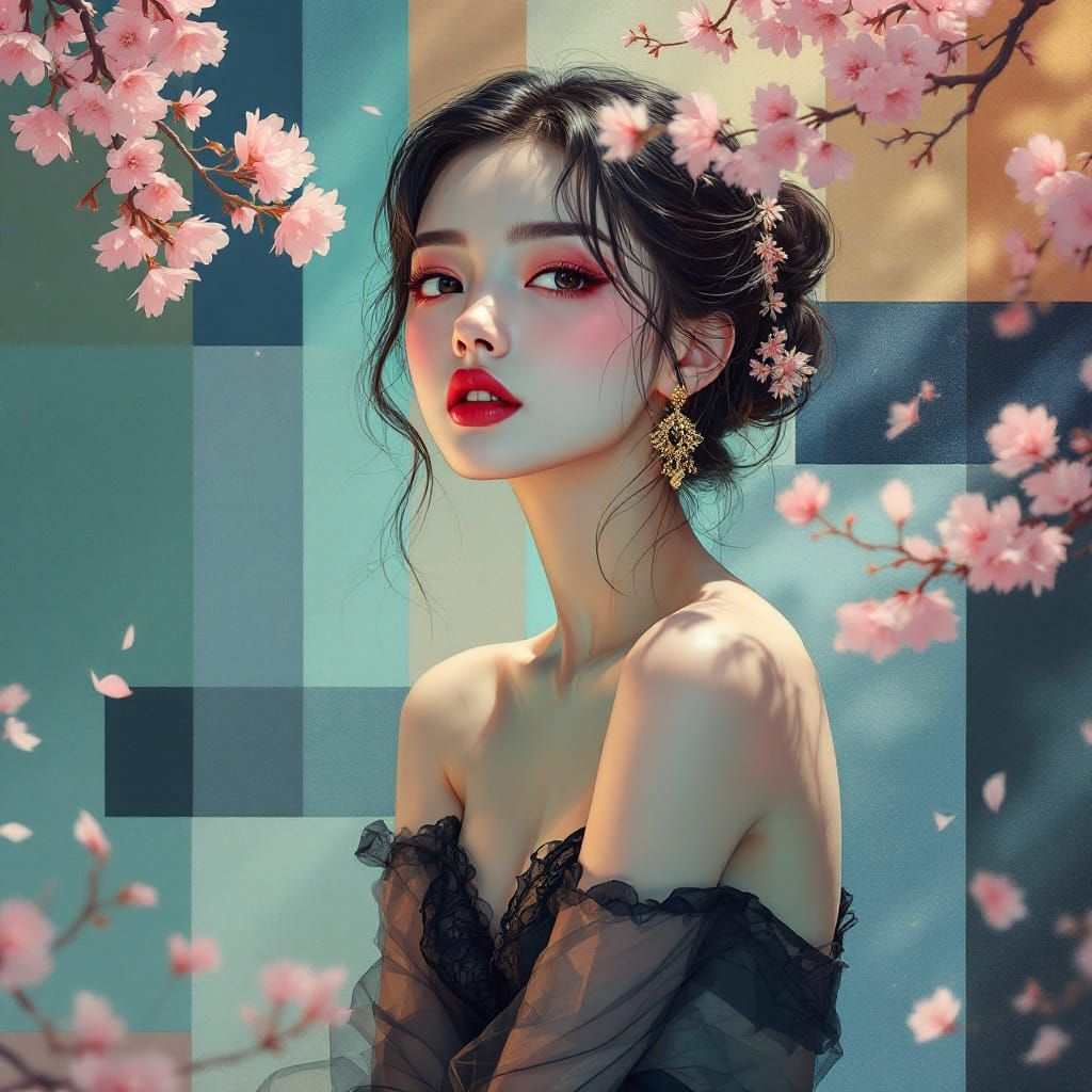 Anime-Inspired Digital Art with Soft Gradients and Glow