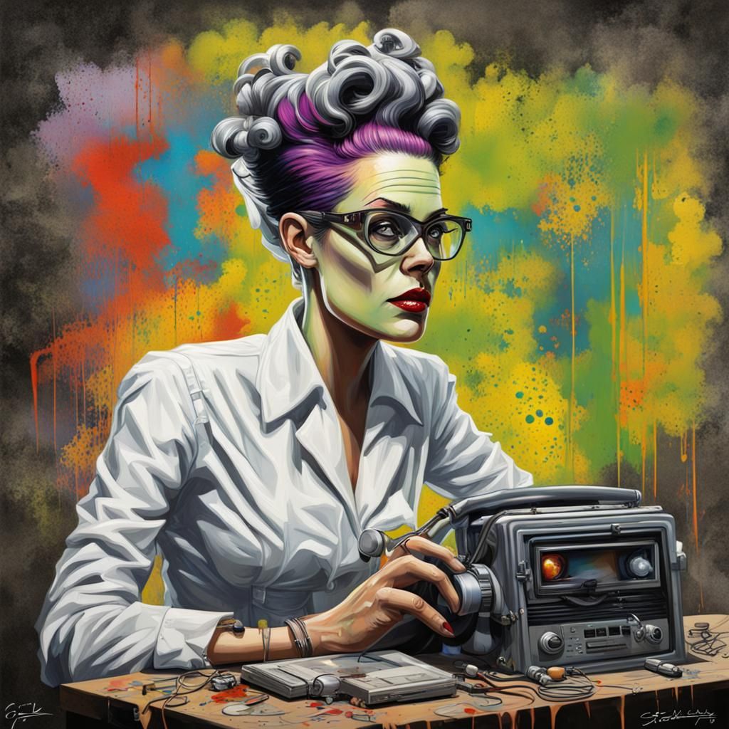Bride of Frankenstein as Lois Lane: Graffiti Art