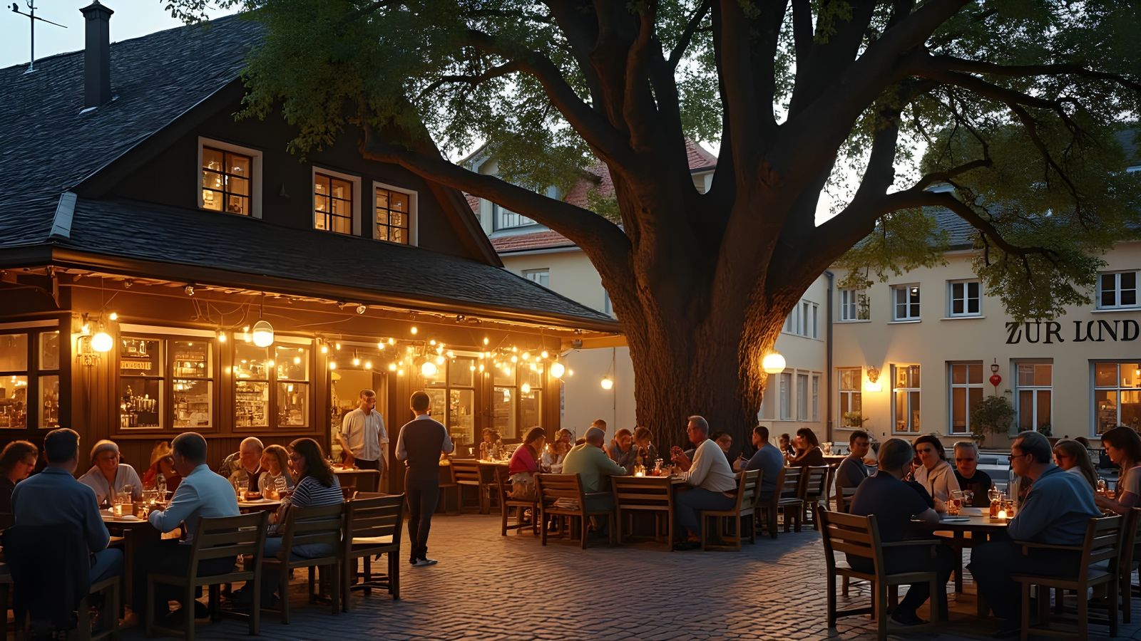 A German Village Square in Autumnal Splendor