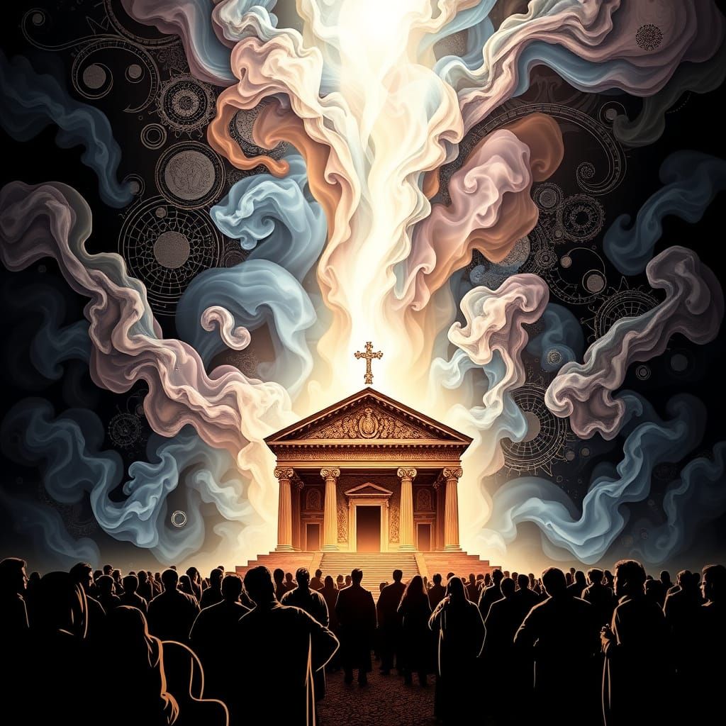 Temple Filled with Divine Smoke and Power