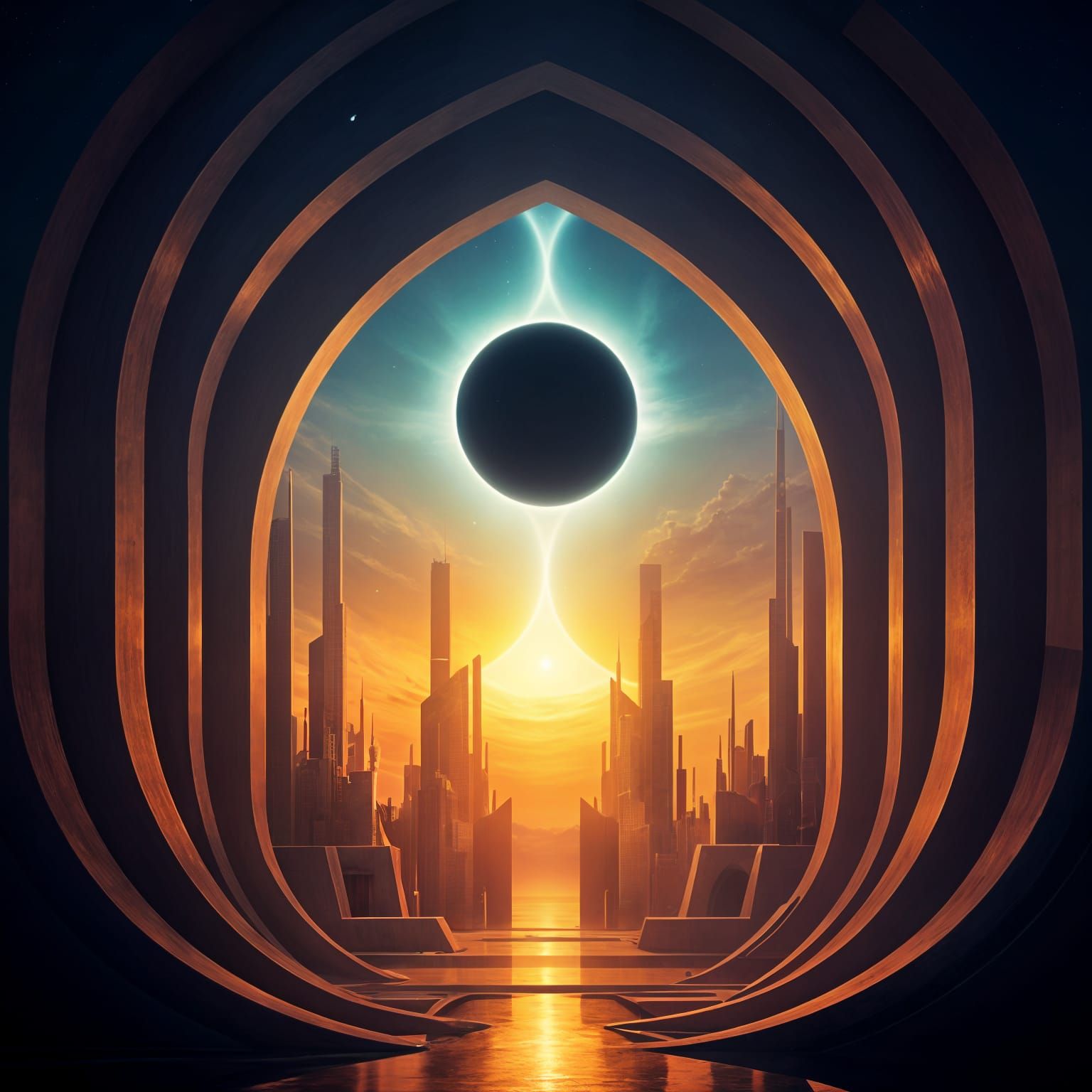 Urban Utopia Aurora Under Eclipse