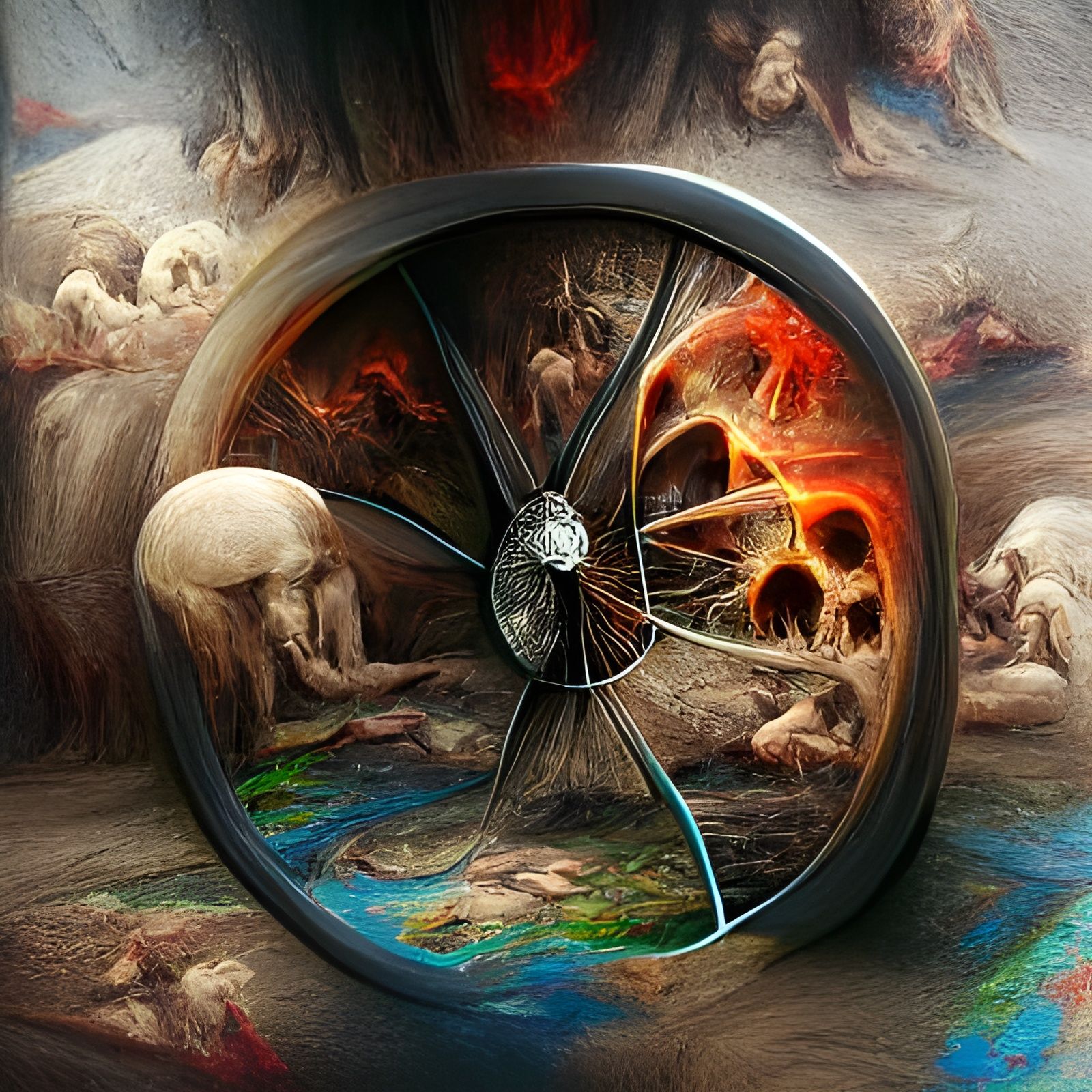 Wheel of rebirth and suffering