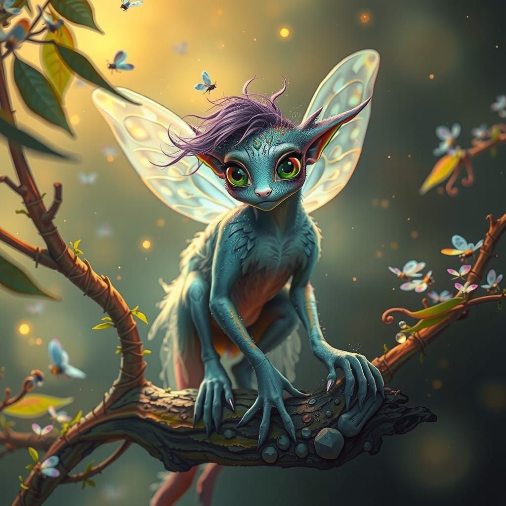 Mystical Firefly Amidst a Glowing Swarm