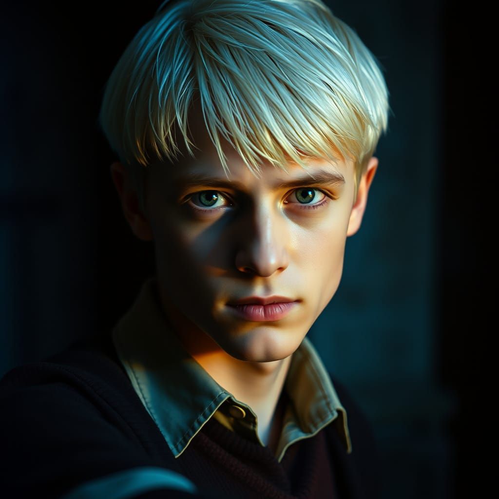 Elegant Adult Draco Malfoy in Cinematic Film Style