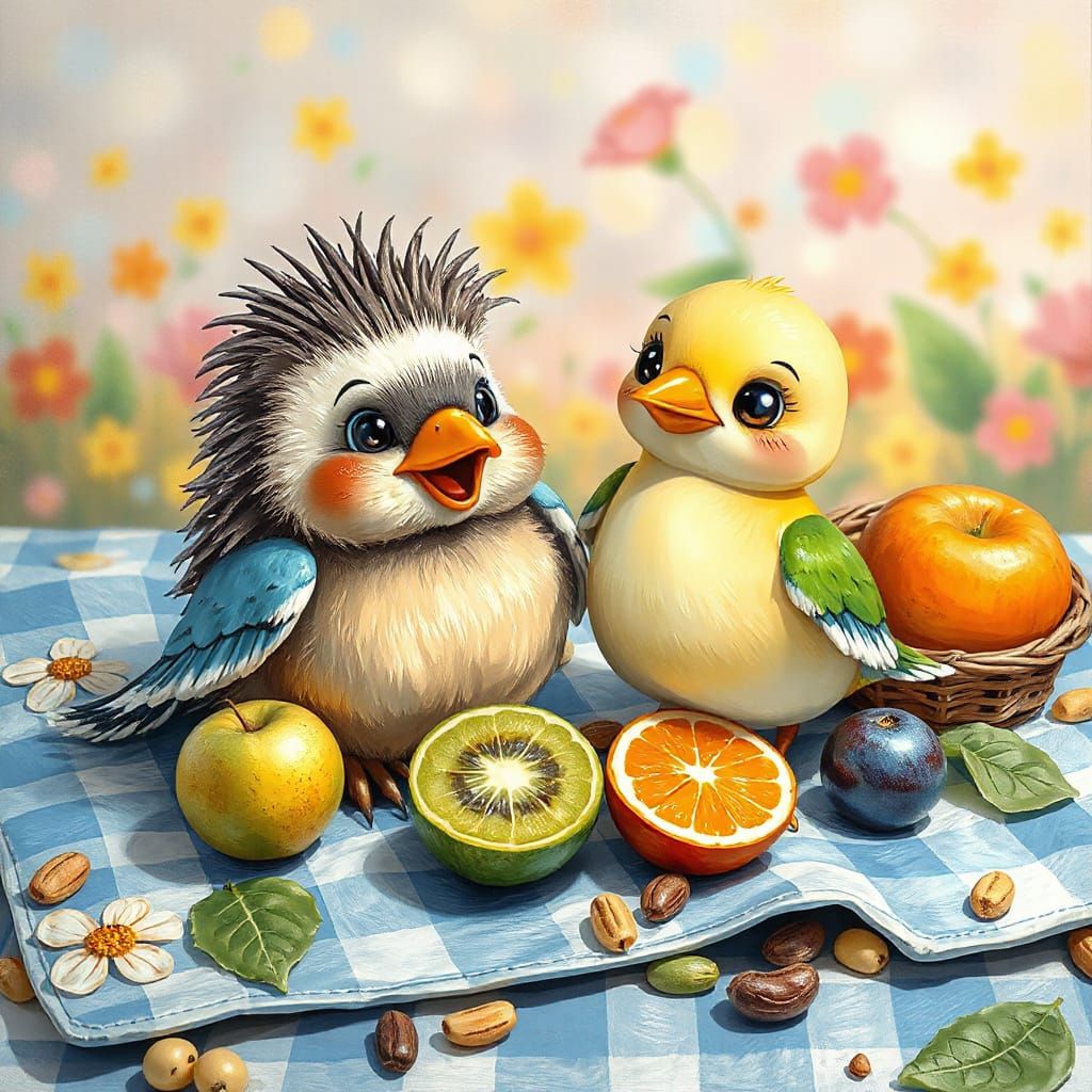 Kawaii Baby Animals' Sunny Spring Picnic