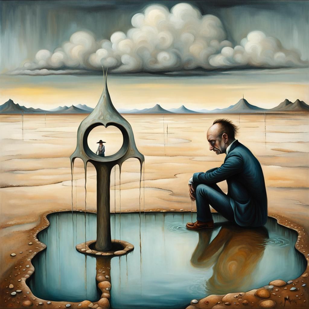 Stylish Man Cries on Salt Flat, Andrews Style