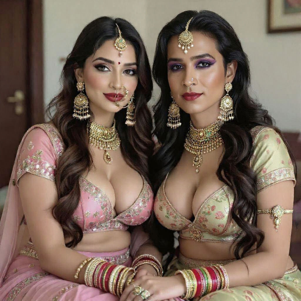 Indian Sissy in Salwar with Jewelry and Makeup
