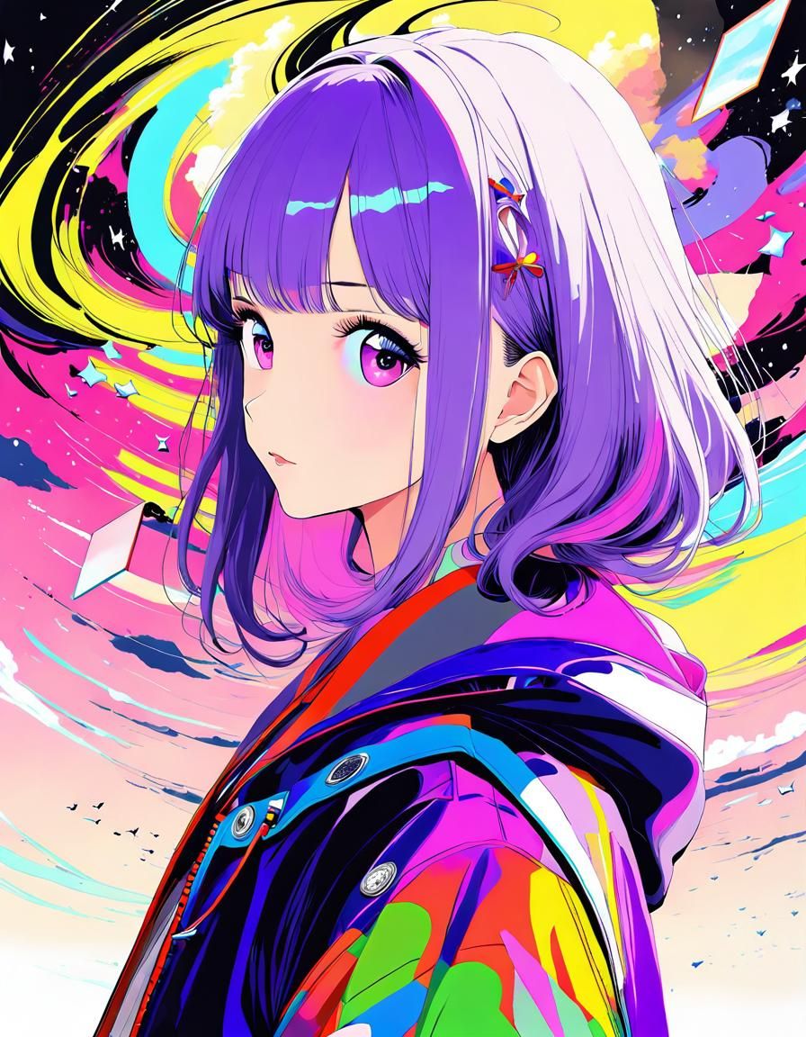 Anime Portrait of Yuffie Kisaragi in Prairie