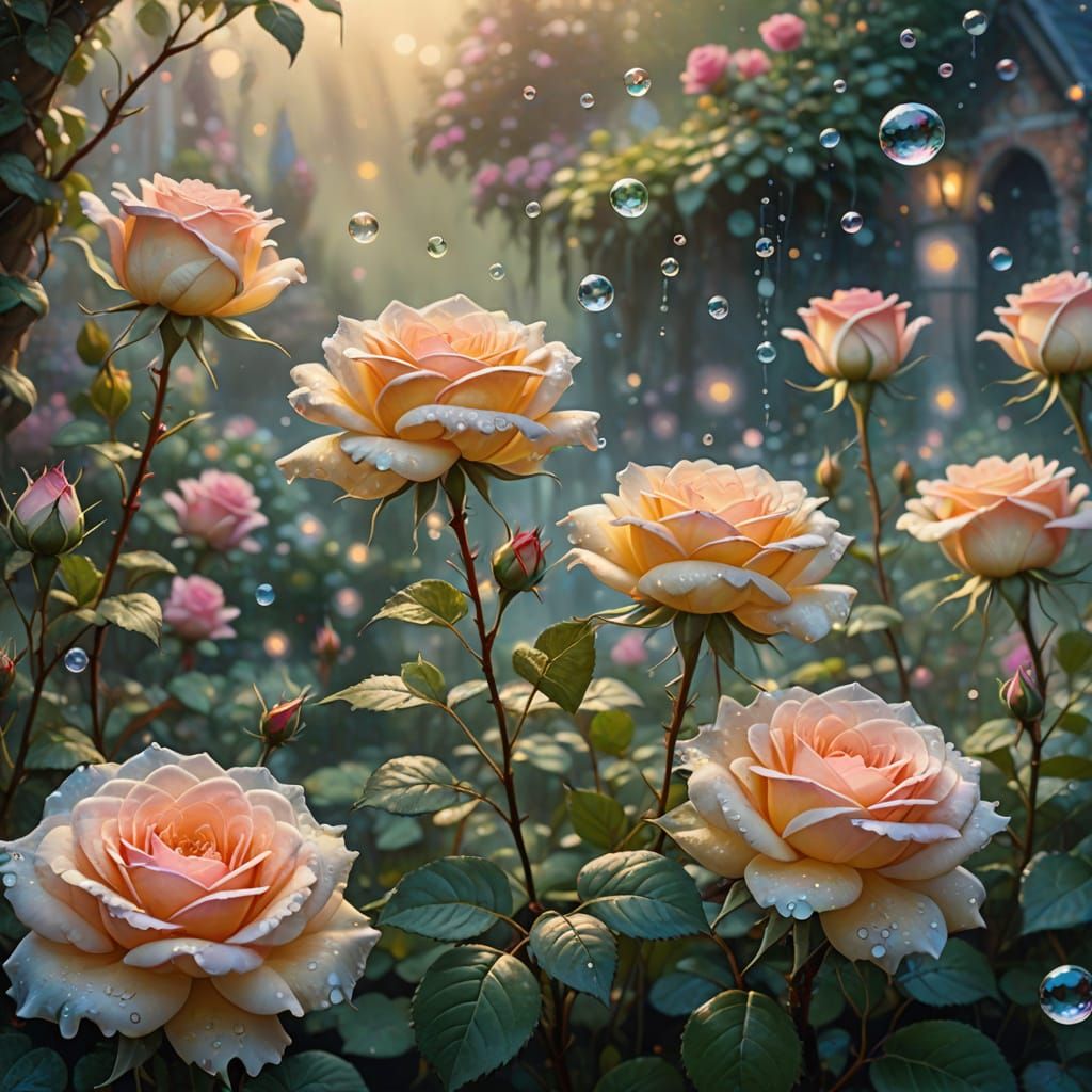 Ethereal Underwater Rose Garden in Pastel Colors