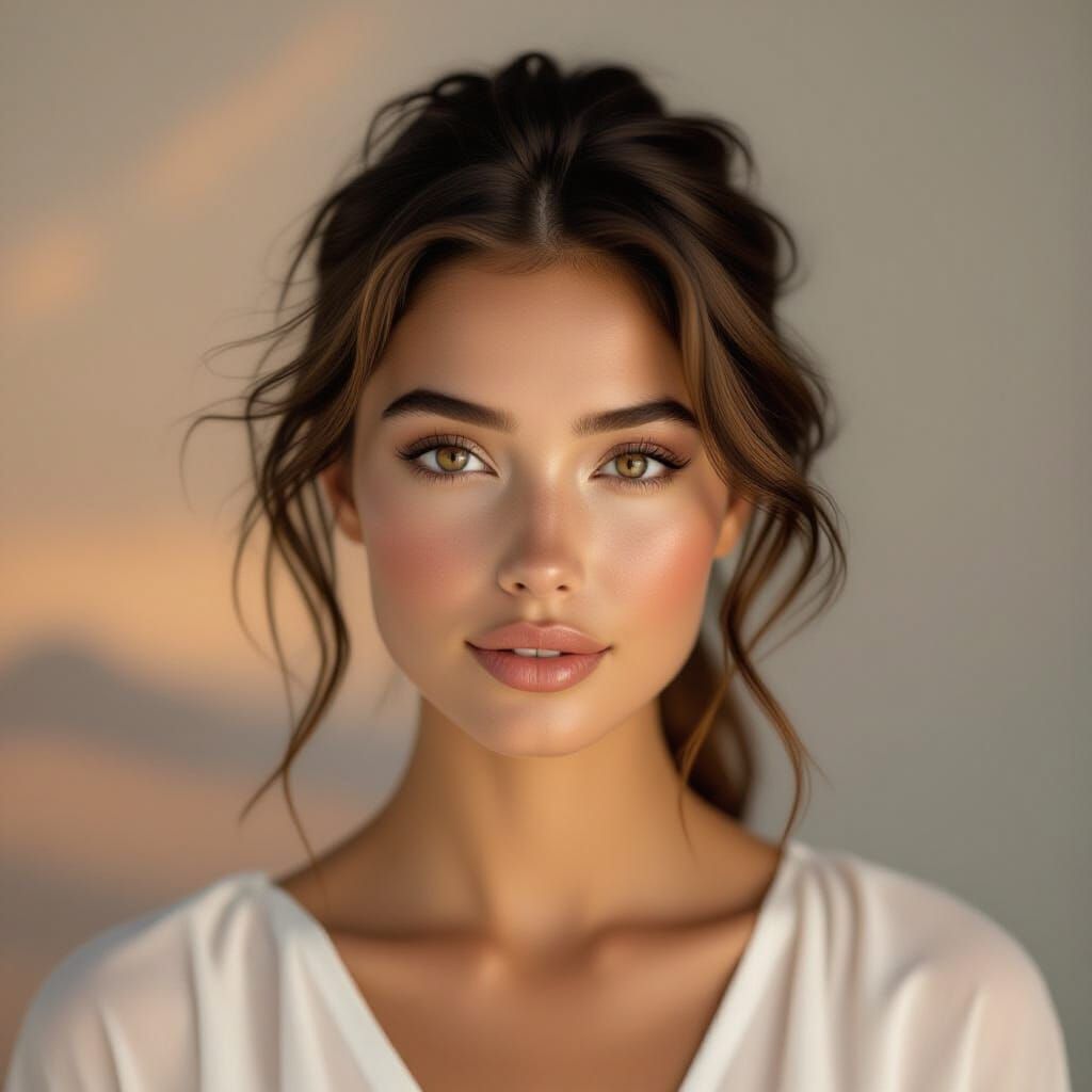 Portrait of Woman with Universal Beauty