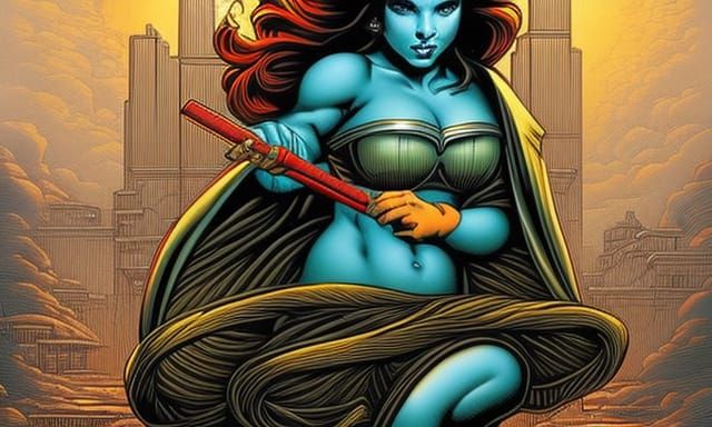 Mona Lisa Smoking: Comic Book Art Style