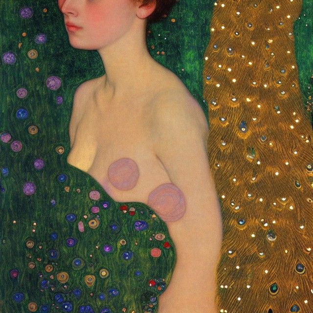 Virgo Eats Asteroid in Klimt-esque Impressionism