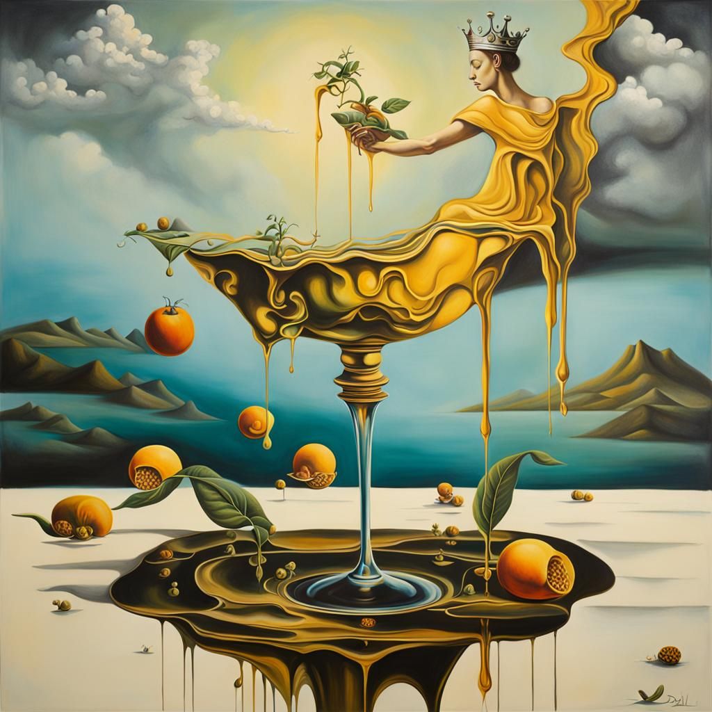 Surreal Melting Oil Painting in Dali Style