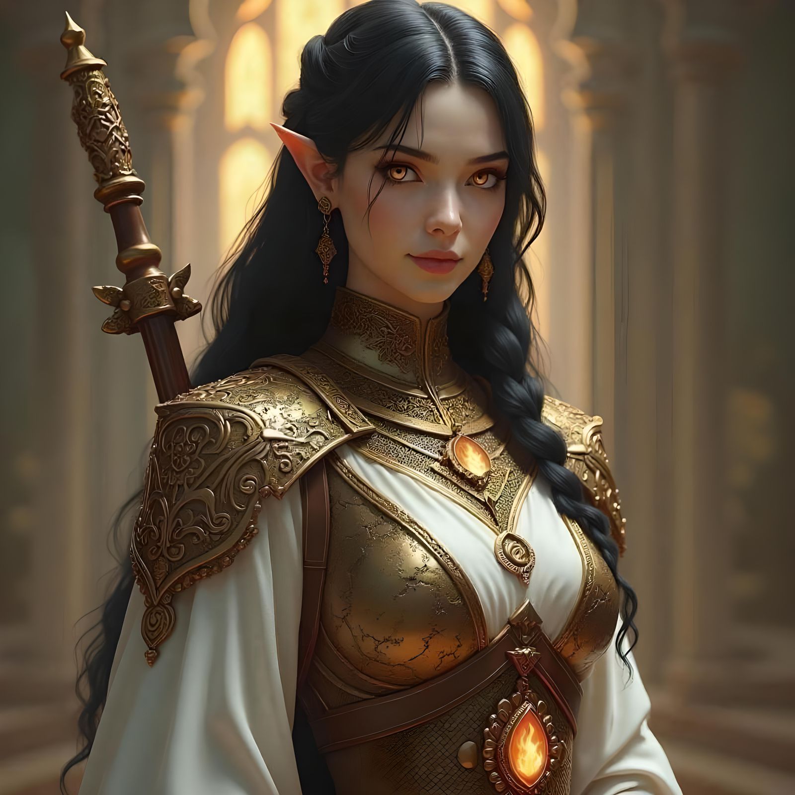 Elegant High Elf Cleric of Hestia