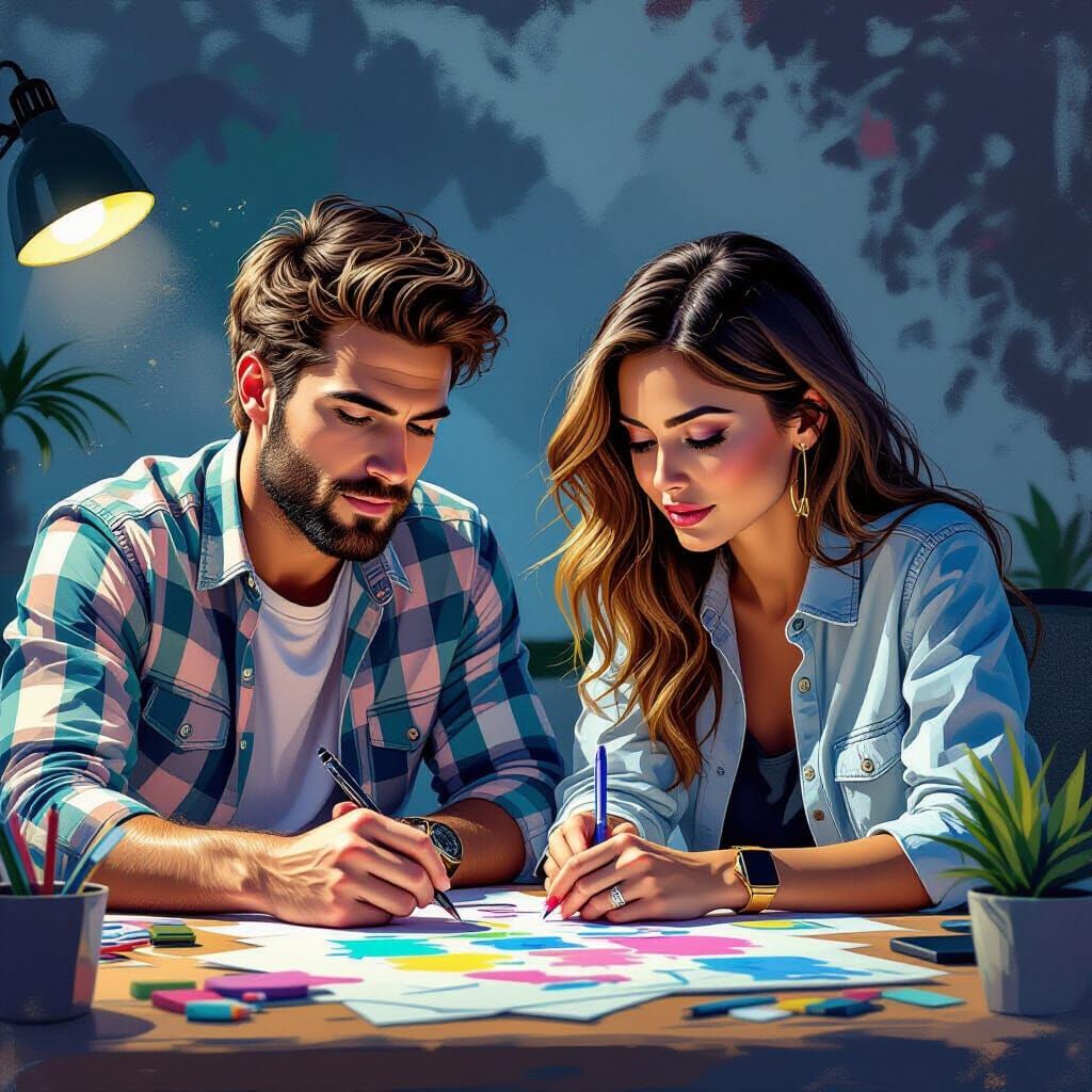 Opposites Collaborate in Hyperrealistic Splash Art