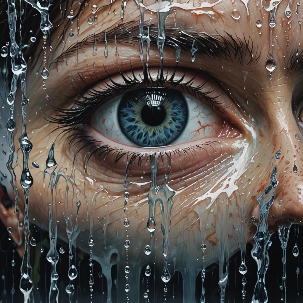 Eye Spills Tears in a Dark and Sinister Atmosphere