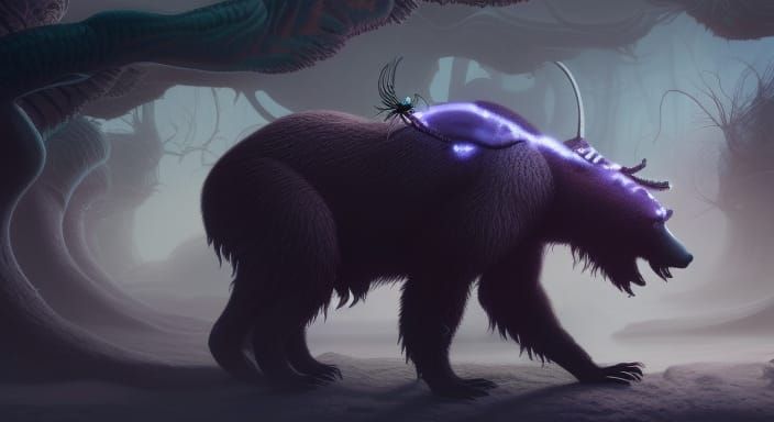 Eldritch Insect Bear Hybrid in Detailed Matte Painting