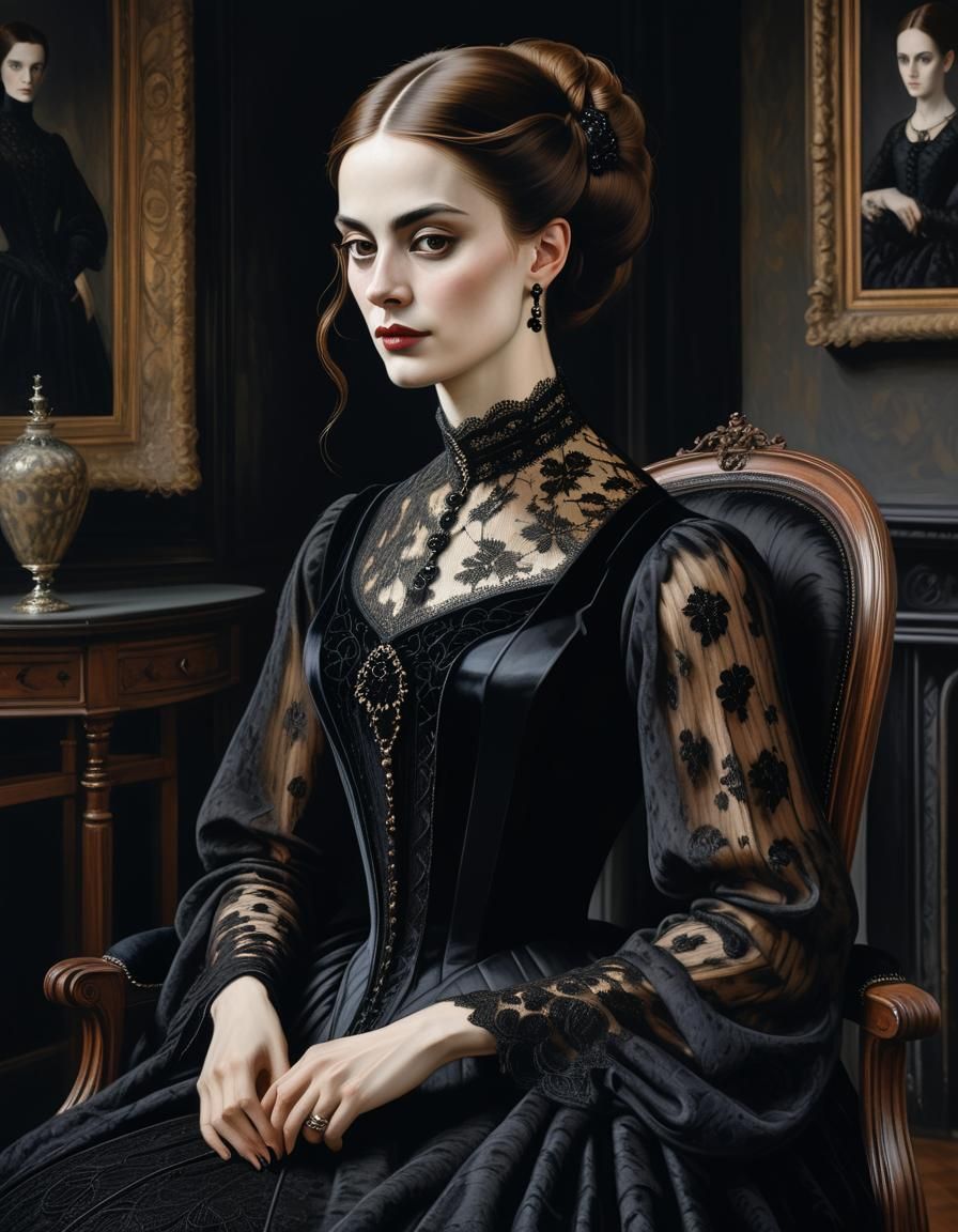 An exquisitely woven portrait of a woman from the Gothic period