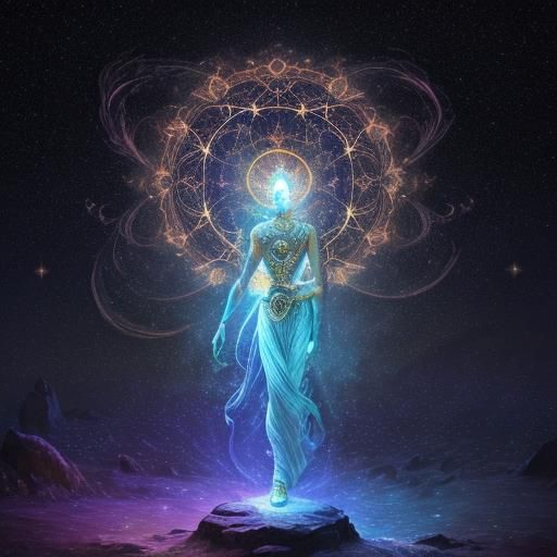 Arjuna's Cosmic Dilemma: Astral Illustration in 8K