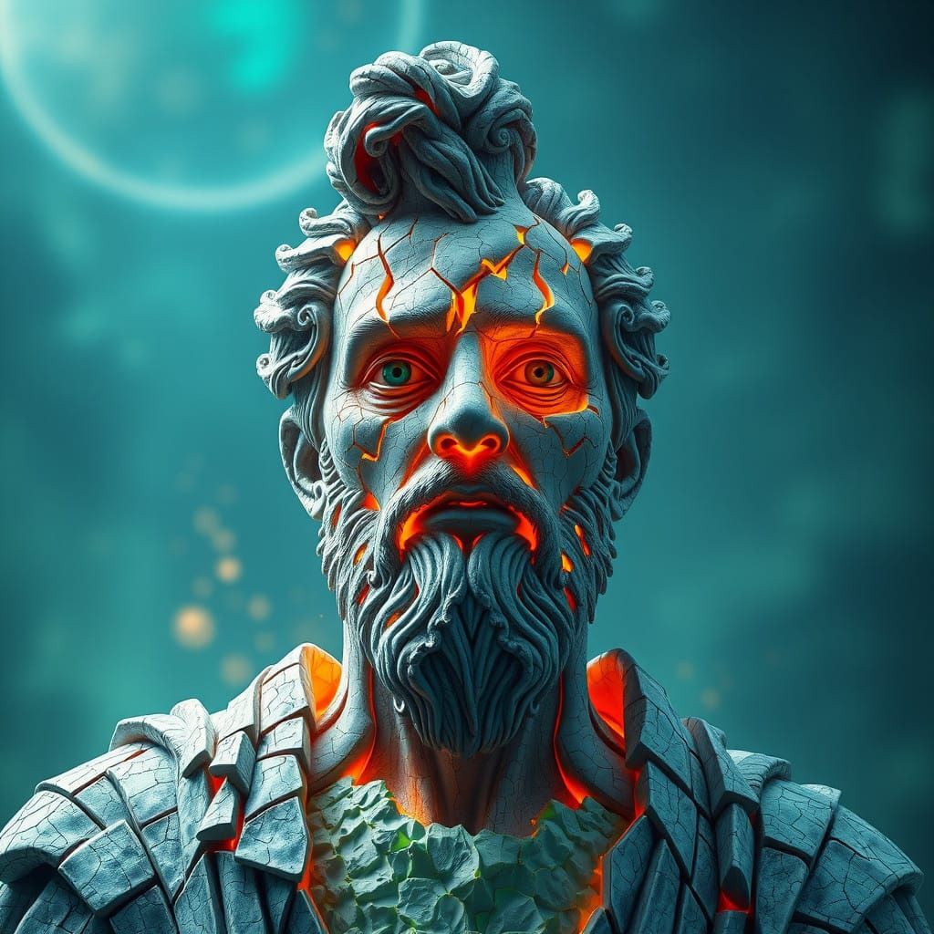 Majestic Porcelain Figure Emanates Golden Glow