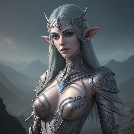 Arcane Altmer High Elf in Coral Armor