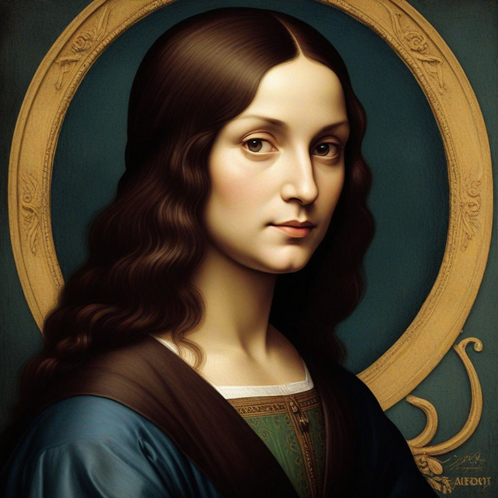 Mystery Portrait of Renaissance Master in Dark Film Noir