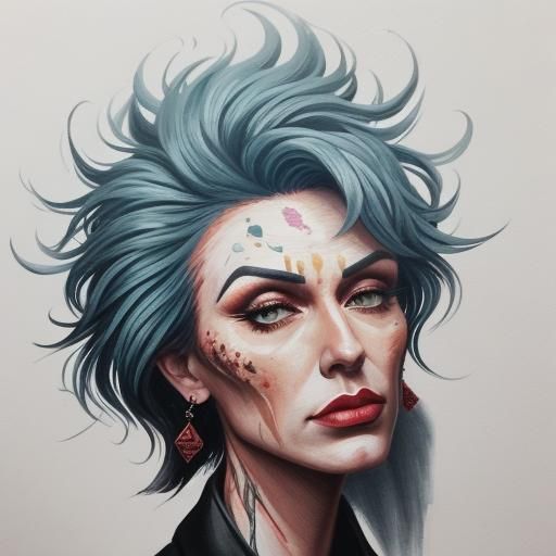 Gouache Painting: Self-Loathing and Emotional Distress