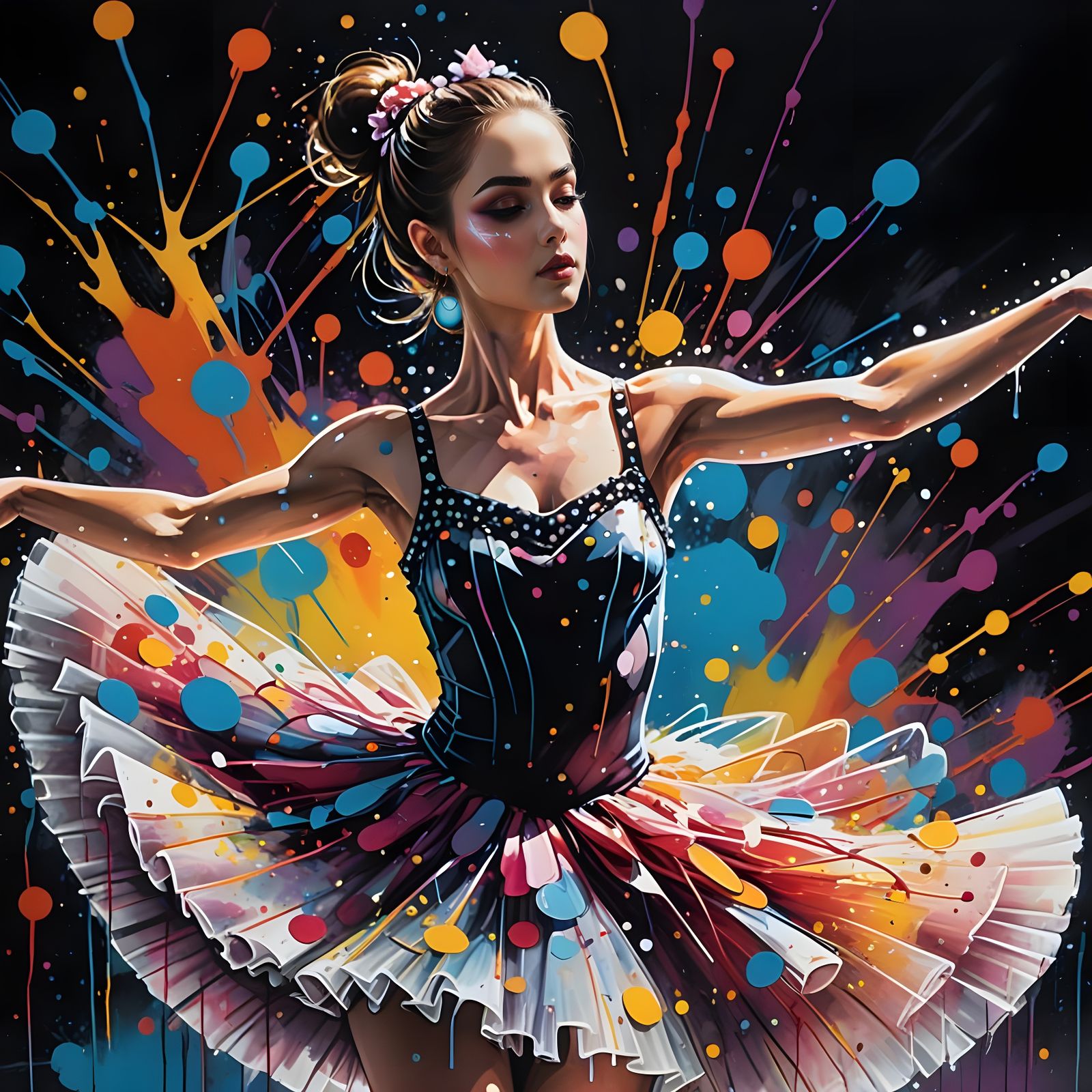 Ballerina Dances in Graffiti Art Style