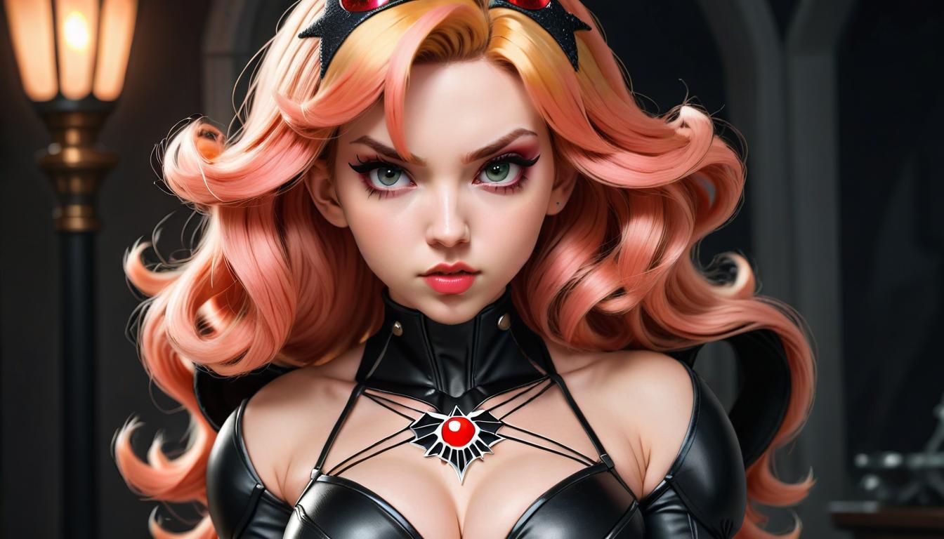 Princess Peach as Black Widow Portrait