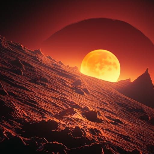 Epic Lunar Eclipse Digital Matte Painting