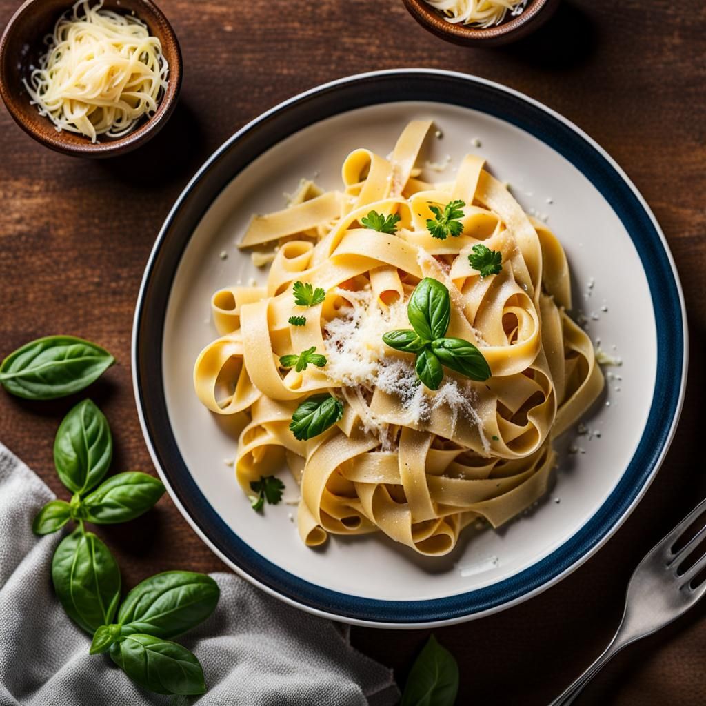 Tagliatelle alla Carbonara with Parmesan Cheese