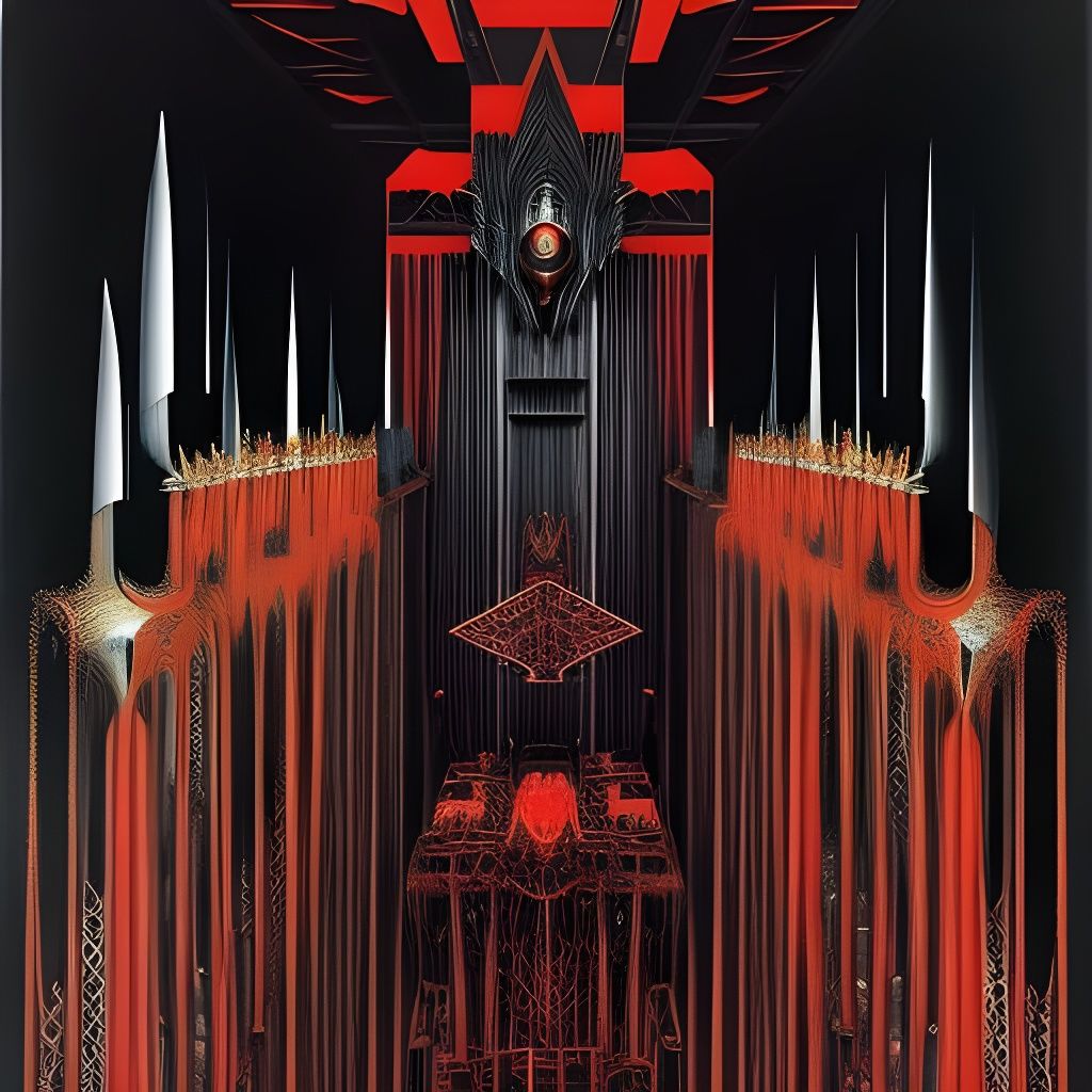 Nightmarish Biomechanical Landscape in Gothic Horror Style