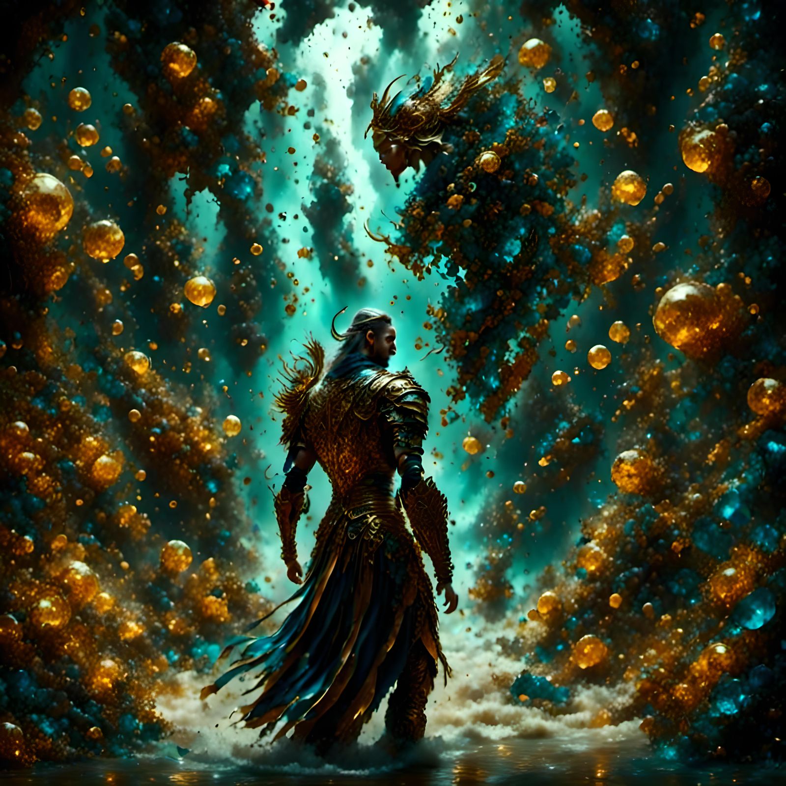 Divine Darkness: Holographic Astral Fantasy by Amaringo