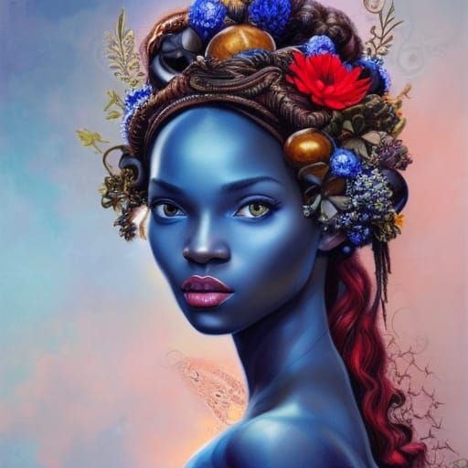 Neo-Victorian Black Female Portrait in Artgerm Style