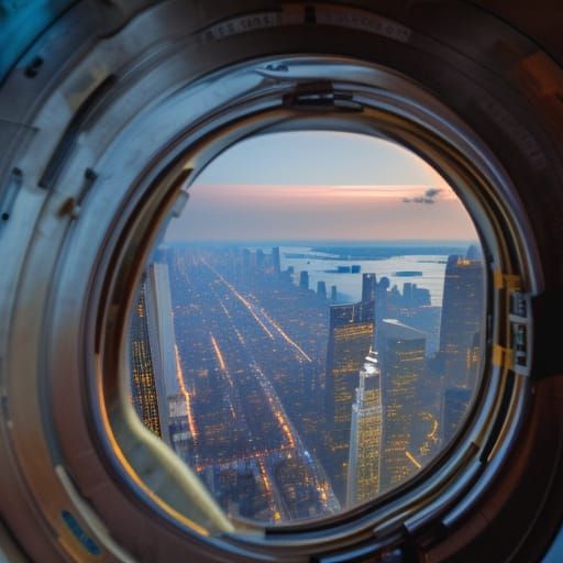 New York City Bird's Eye View at Sunset