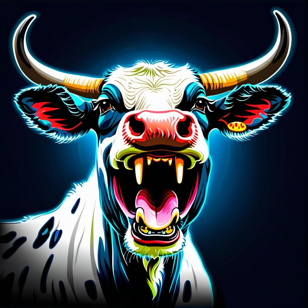 Laughing Demonic Cow Generated by AI
