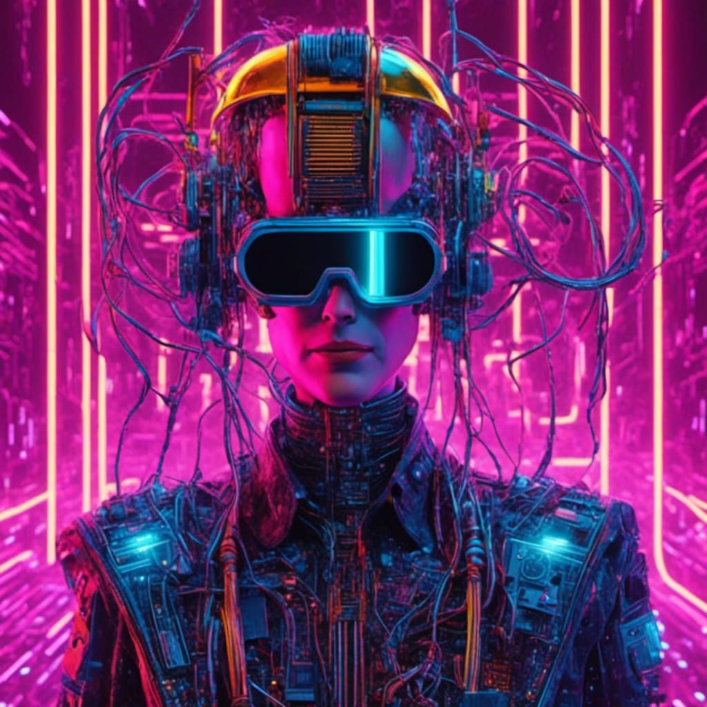 Max Headroom Portrait in Cyberpunk Style