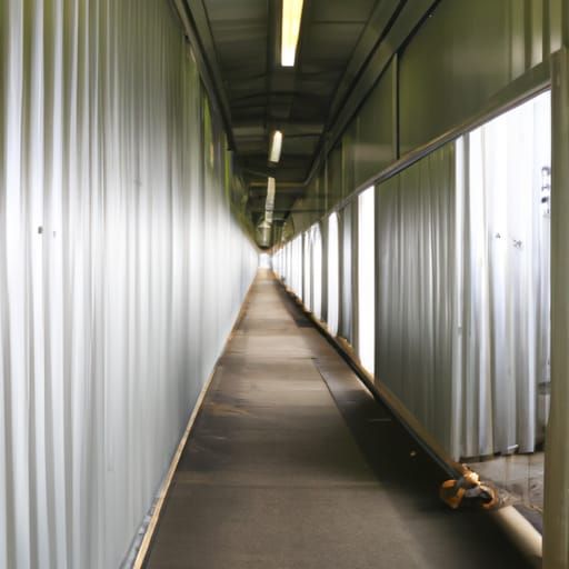 Corrugated Metal Hallway Architecture