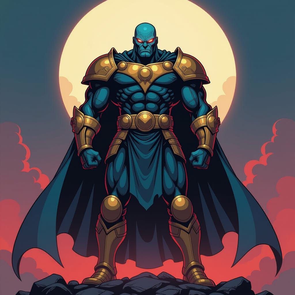 Darkseid Surveys His Desire in Bold Comic Style