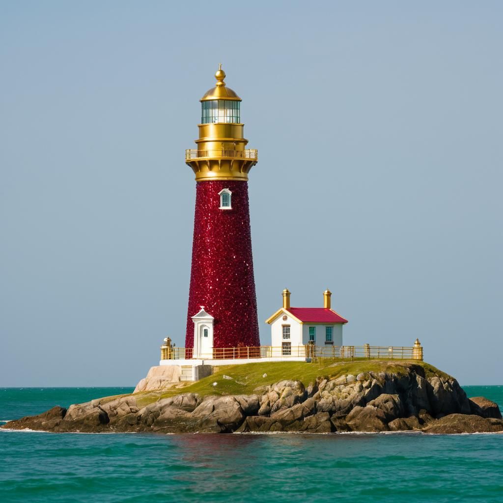 Ruby and Emerald Golden Lighthouse