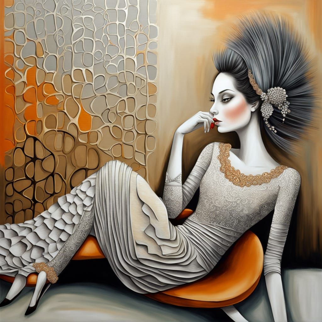 Fox and Hare Tea Party: Airbrush Oil Painting