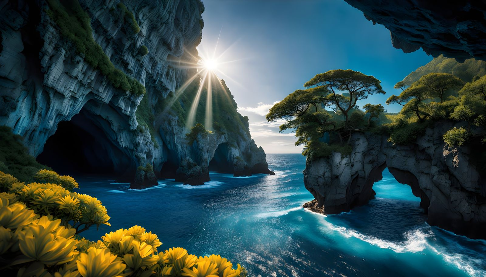 Dramatic Dragonborn Paladin Silhouetted in Barbados Cave