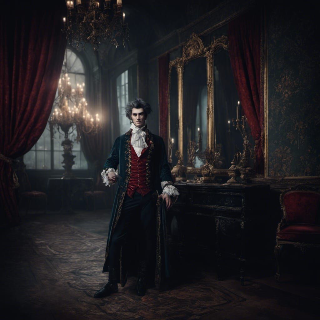 Getting ready for the vampire masked ball in Versailles