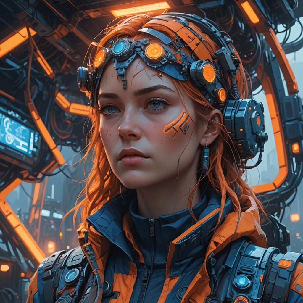 Futuristic Girl Portrait in Dreamlike Concept Art