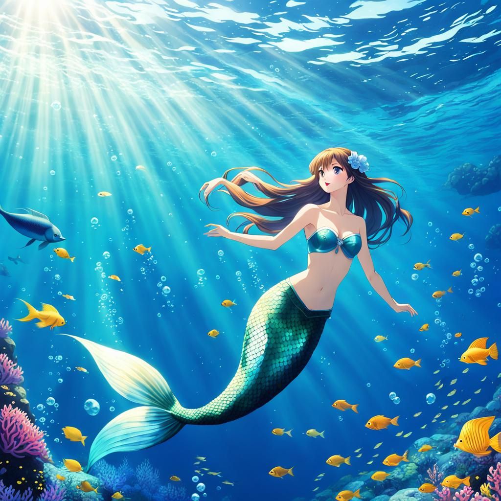 Anime Mermaid Girl
