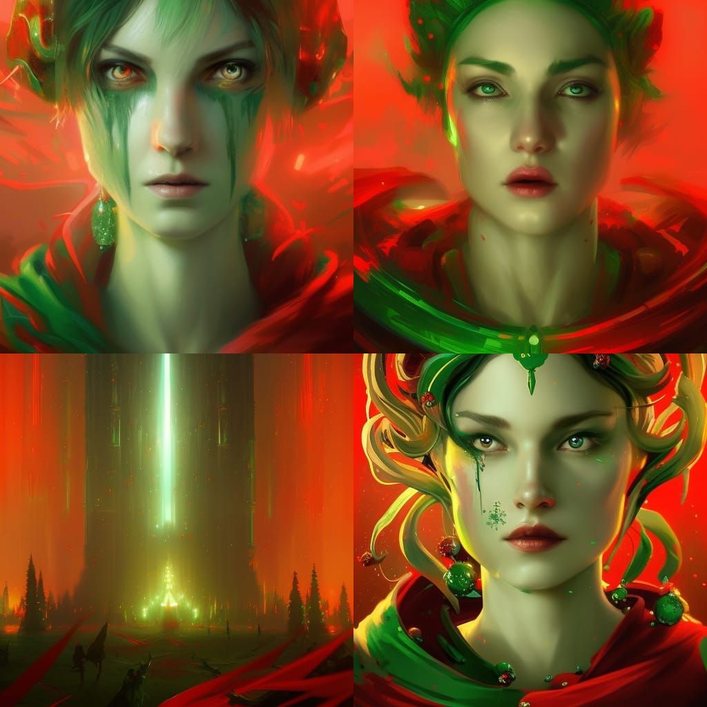 Christmas queen Green red  2